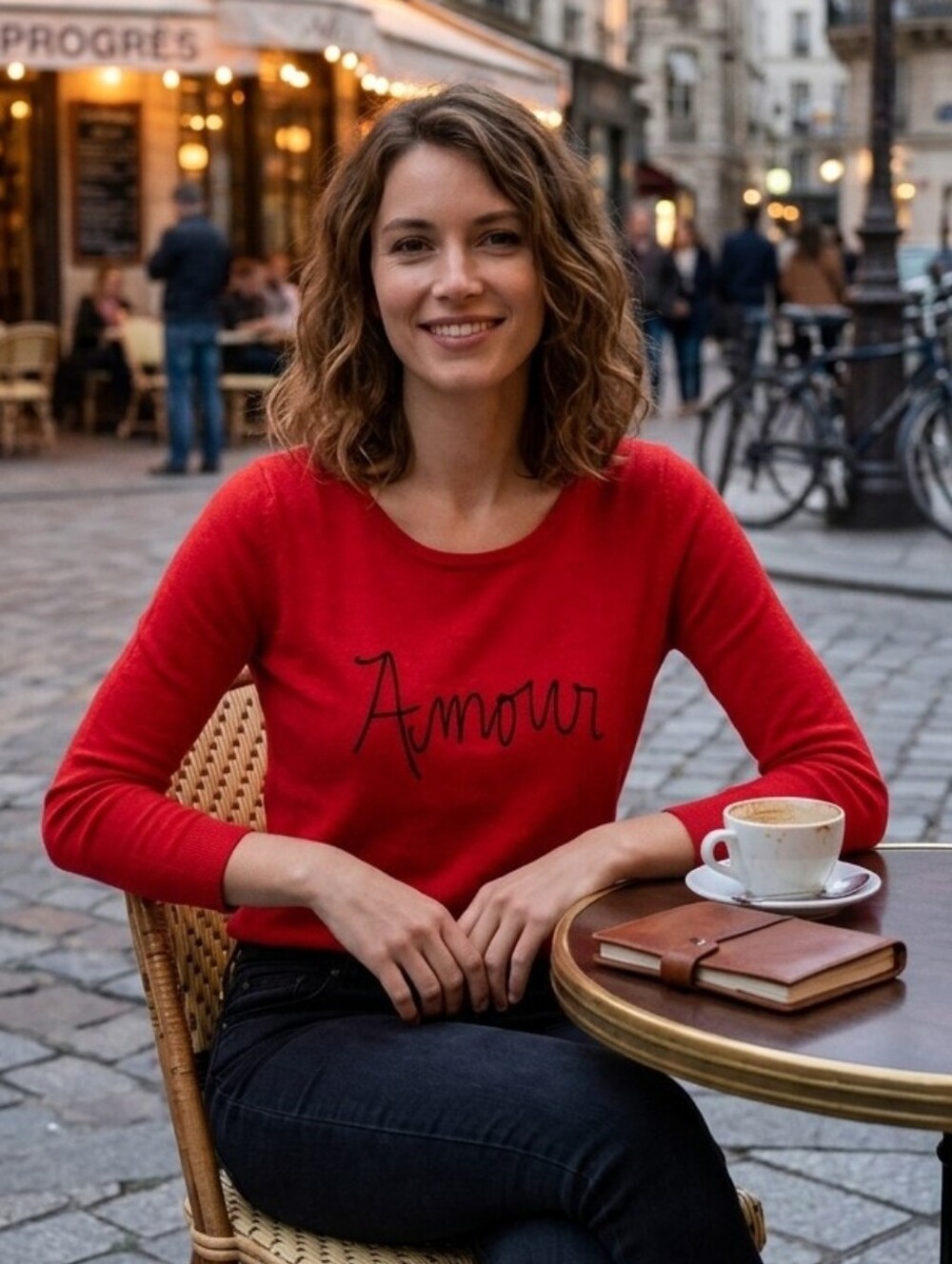 Old Navy Women's Feminine Valentine Red Knit 'Amour' Crewneck Sweater Size XS